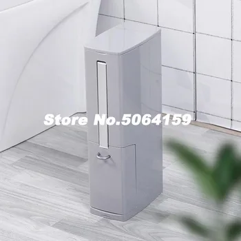 

Creative Household Toilet Brush Bin With Cover One-Piece Set Of Narrow-Slit Rectangular Paper basket Double Color Optional