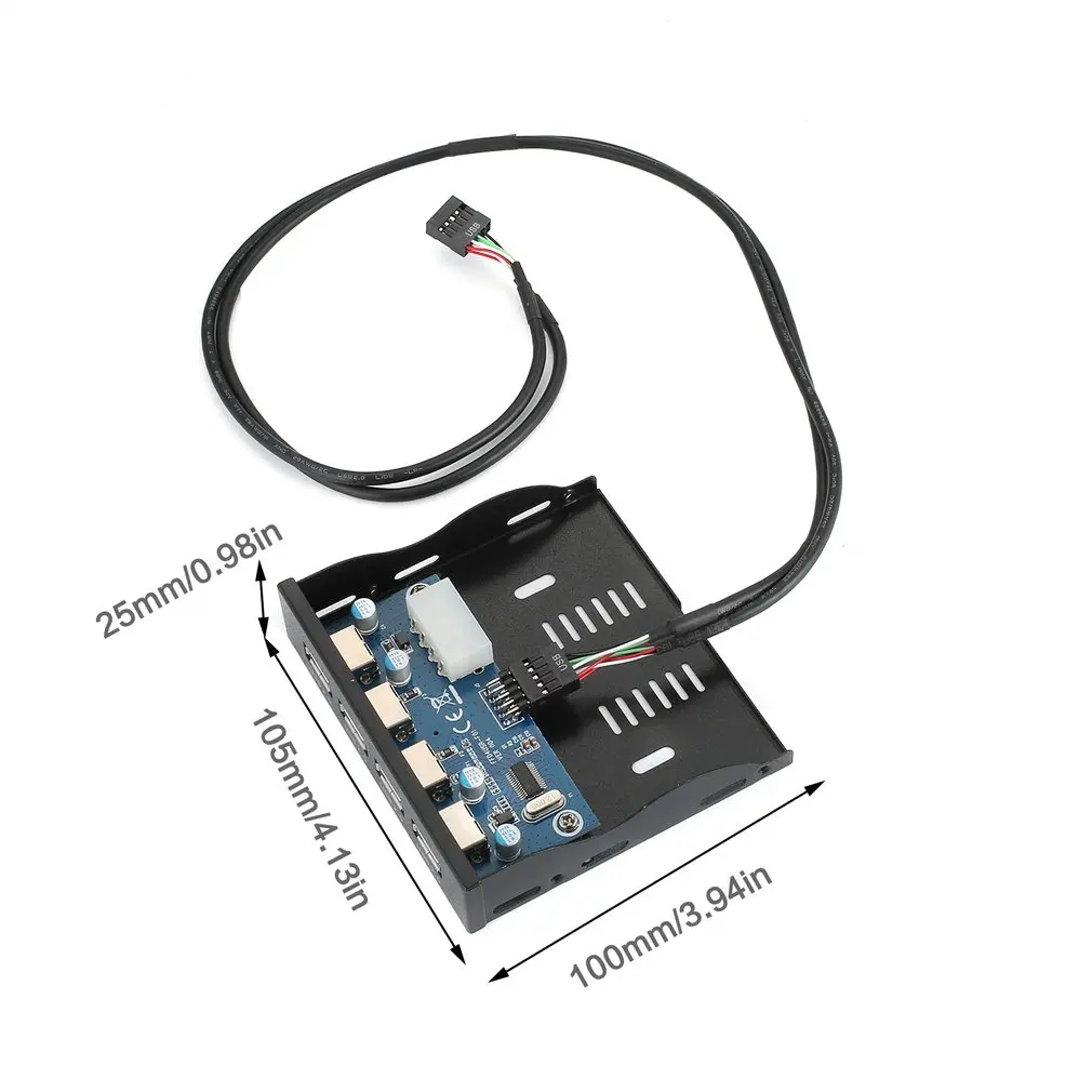 3," Floppy Bay Передняя панель 4 порта usb-хаб 2,0 разъем адаптера расширения