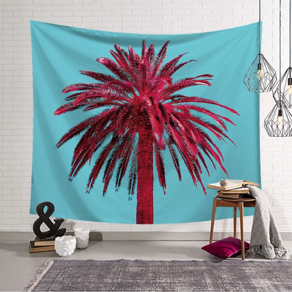 Ins современный настенный гобелен пляжный кокосовое дерево серия напечатанный настенный гобелен из ткани домашний декоративная шаль одеяло коврик для йоги