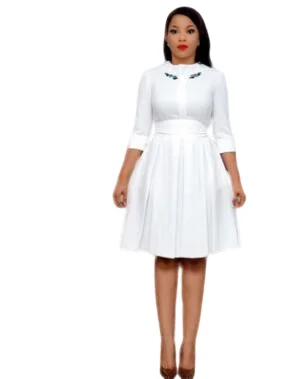 Осеннее элегантное модное Стильное Африканское женское платье из полиэстера размера плюс с круглым вырезом длиной до колен M-XXL