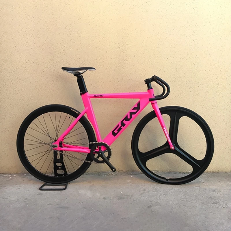 Grey Fixie Bike Aluminum Alloy 52cm Frame Fork One Piece Magnesium Alloy Wheel Single Speed Track Bicycle Flat Spokes Rims Bicycle Aliexpress
