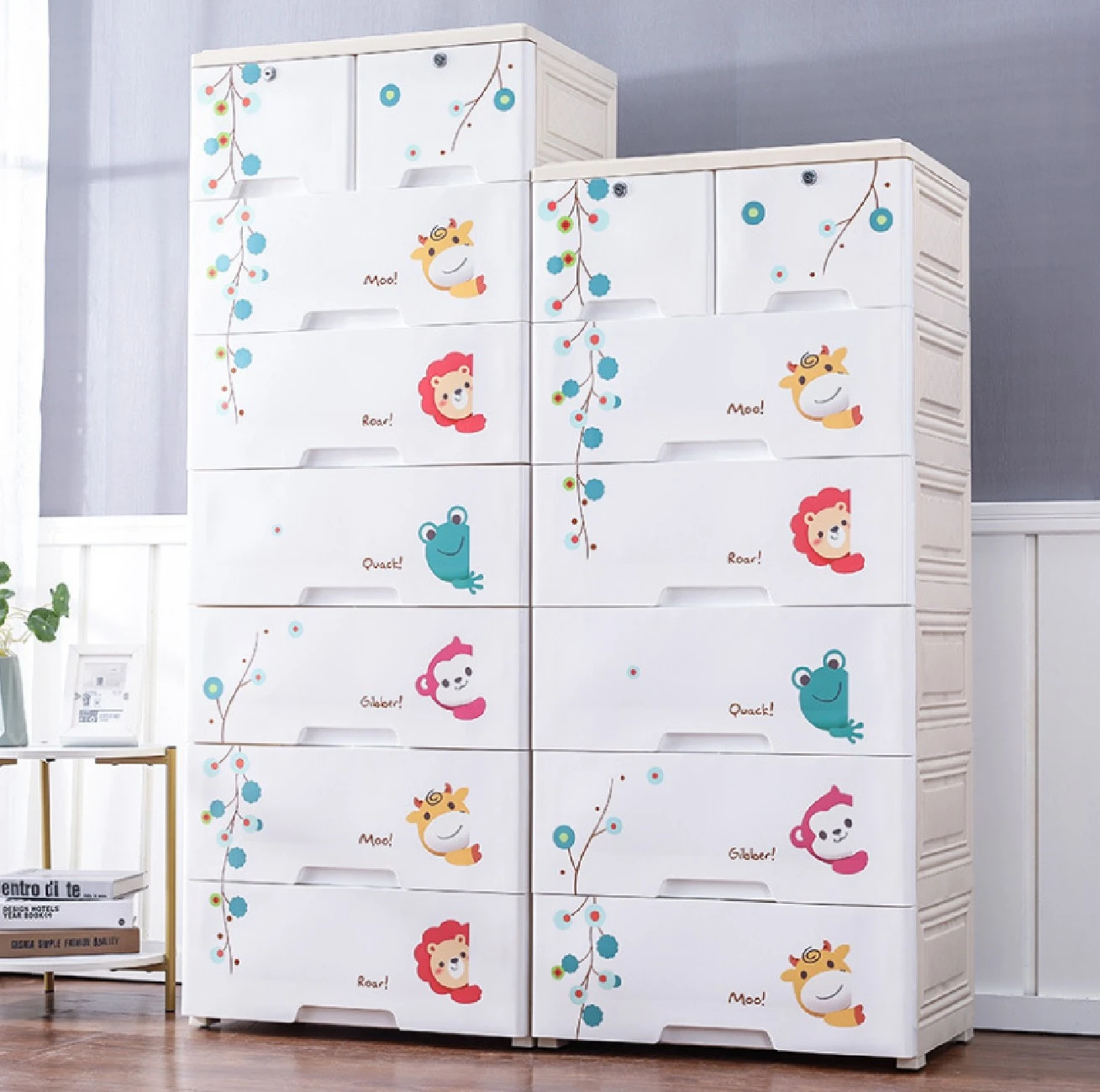 Grote Ladekast Voor Baby Plastic Kinderen Speelgoed Opslag Organizer Drawers Eenvoudige Diy Garderobe Layer Kast|Opruimdozen & Afvalbak| - AliExpress