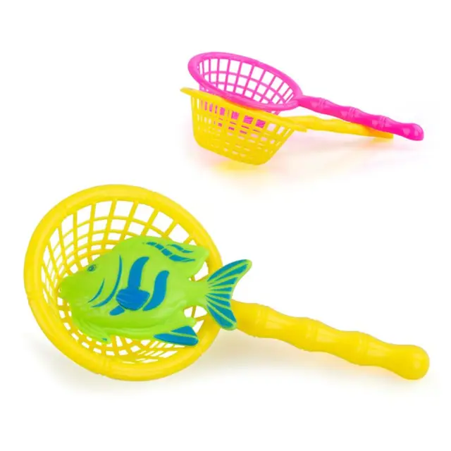 10 Pcs/Set Fishing Handle Net For Plastic Fish Toy Family Indoor Games Gift Kids Random Delivery 3