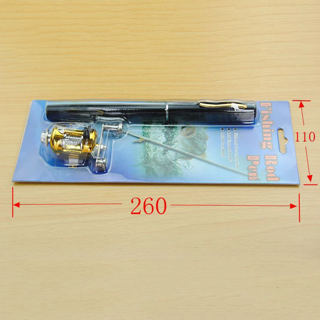 Portable Pocket Telescopic Mini Fishing Pole Pen Shape Folded Fishing Rod  With Reel Wheel - AliExpress