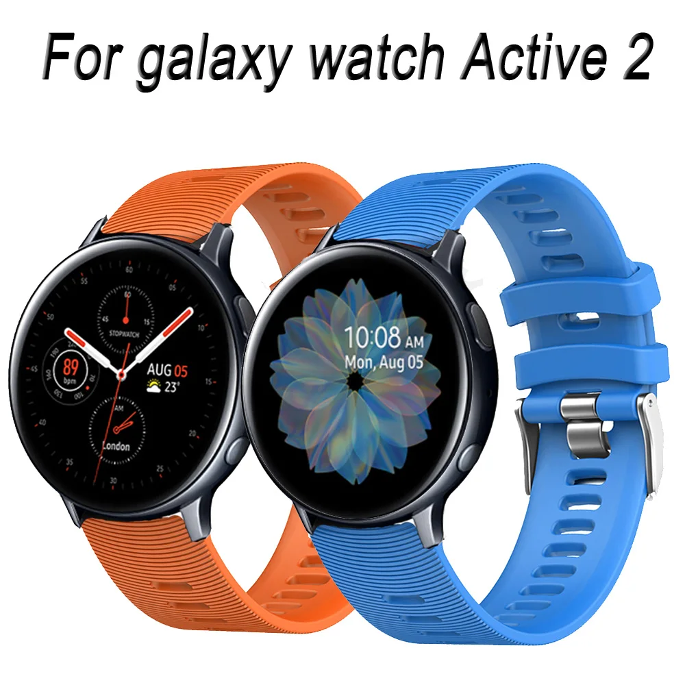 Для samsung galaxy watch Active 2 40 мм 44 мм ремешок для часов 20 мм ремешок для часов спортивный силиконовый ремешок для наручных часов