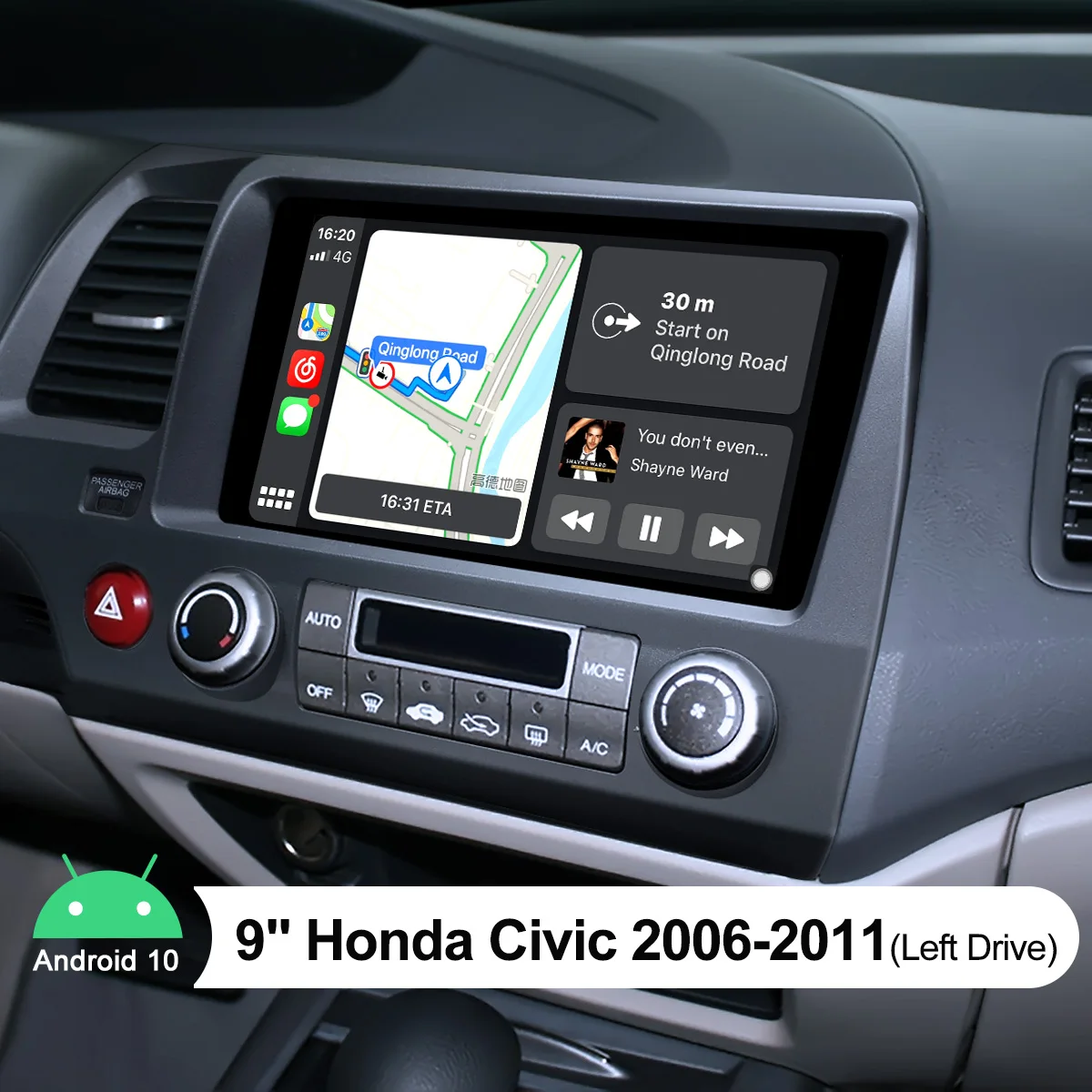 Автомагнитола 9 дюймов Android 1 Din радио стерео для Honda Civic 2006 2011 GPS мультимедийный