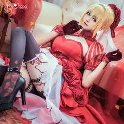 UWOWO Idol император Nero Fate/дополнительная сабля для косплея Nero, для косплея аниме Fate/дополнительный костюм красное платье Женский костюм Saber