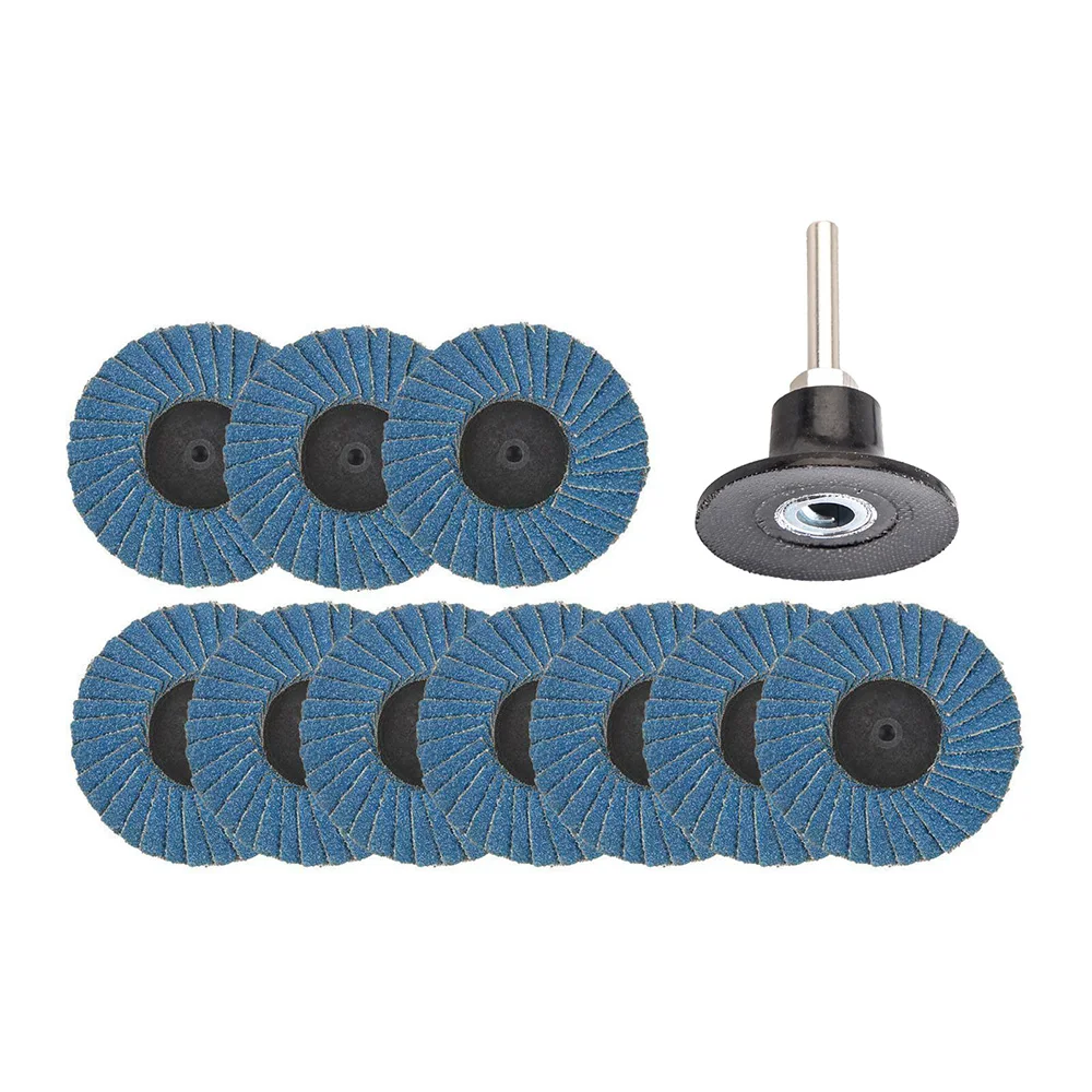 10pcs 50mm Flap Discs 2 In Sanding Discs Holder 60 Grit Grinding Wheel Flap Type Wheels Fit