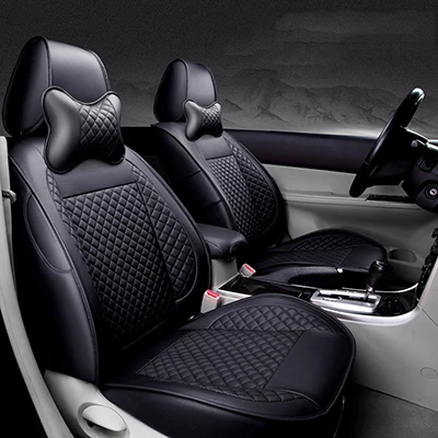 Чехлы для сидений автомобиля на заказ для Toyota corolla Kia ceed Mazda CX-5 Mitsubishi pajero для Honda accord Nissan note hyundai solaris - Название цвета: Black no pillow