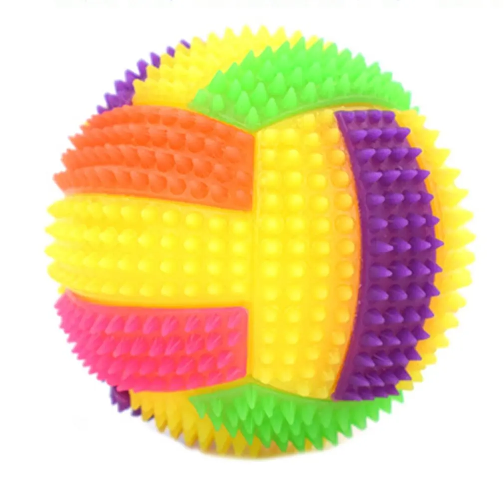 Hot New Pet Toys Dog Interactive Elasticity Ball Cat Chew Flashing Bouncy Volleyball LED Light Hedgehog Bouncing | Дом и сад