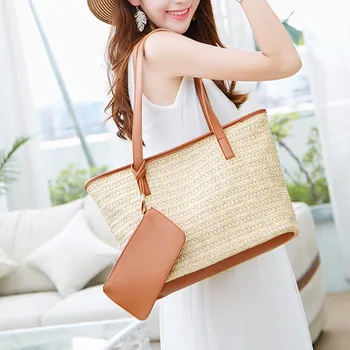 

Summer Straw Beach Bags Women Girls Vacation Rattan Crossbody Shoulder Bag Woven Bucket Handbag Saco De Balde De Verao #T