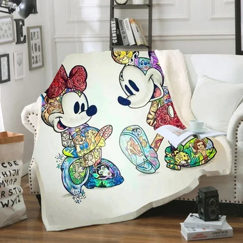 

Disney Minnie Mickey Mosue Baby Blanket Throw Sofa Bed Cover Single Twin Bedding for Boys Girls Children Gifts Sherpa Blankets