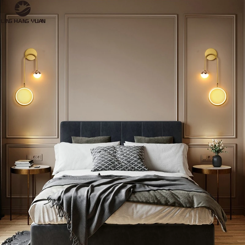 Luces LED de pared para el hogar, iluminación interior, apliques pared modernos, para dormitorio, sala de estar, mesita de noche, lámparas de pared de decoración, y 220V|Lámparas LED