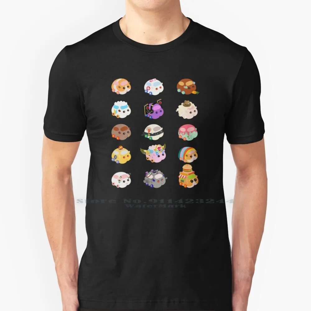 Pui Pui Molcar Personaggi Assortiti-Maglietta Nera Cotone 6Xl Pui Pui Molcar Pui Pui 684 Anime Cartoon Cute Adorabile Charming Kids