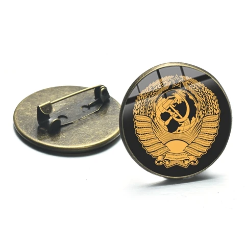 Style 7 SONGDA Hero Stalin CCCP Retro Brooch Sickle Hammer Sign Soviet Russian Army Icon Badge for Men Coat Suit Metal Pins High Quality - Окраска металла: Style 7