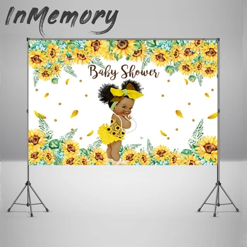 

Sunflower Princess Backdrop for Photography Custom Newborn Baby Shower Background for Kids Birthday Party Cake table Banner