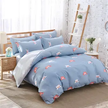

49 cute cat bed linens for girls blue bedding set home Textile duvet cover bed sheet quilt cover Nordic queen king size