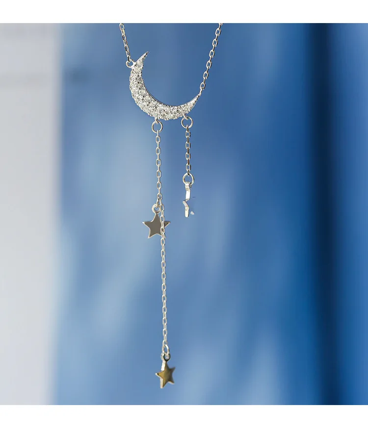 XIYANIKE 925 Серебро креативный Звезда Луна кисточкой ожерелье с подвеской для женщин Свадебная вечеринка модные элегантные ювелирные изделия