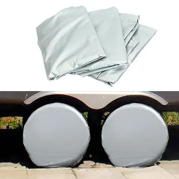 

Tire Cover Protective Cover 4 Piece Tire Cover Protective Cover Aluminum Membrane Cover Weatherproof Tire Cover