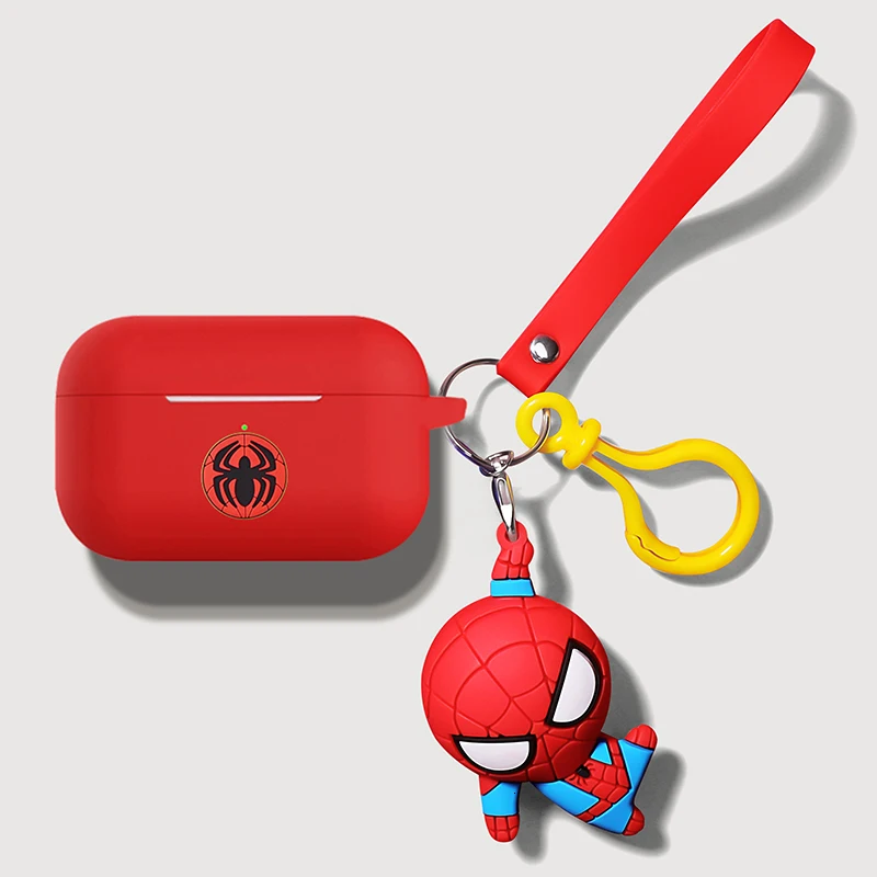 ONEVAN 3D человек-паук Бэтмен Marvel llavero con campana auricular funda para Apple Airpods pro Air pods 3 funda Bluetooth