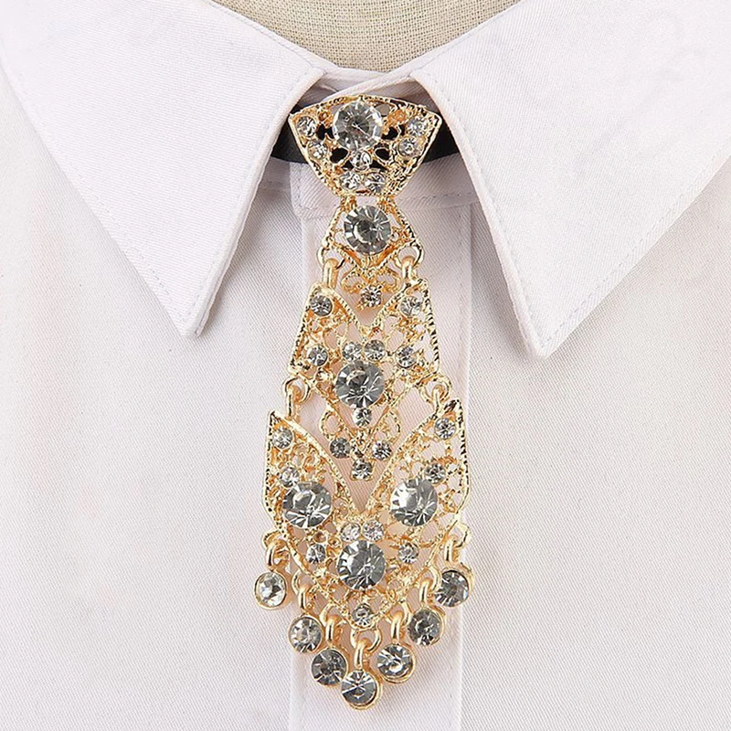 White gold diamond Дизайн, роскошный галстук, трендовые вечерние галстуки винного цвета для свадебной церемонии, Металлические Короткие индивидуальные галстуки с кристаллами, мужские аксессуары - Цвет: White gold diamond