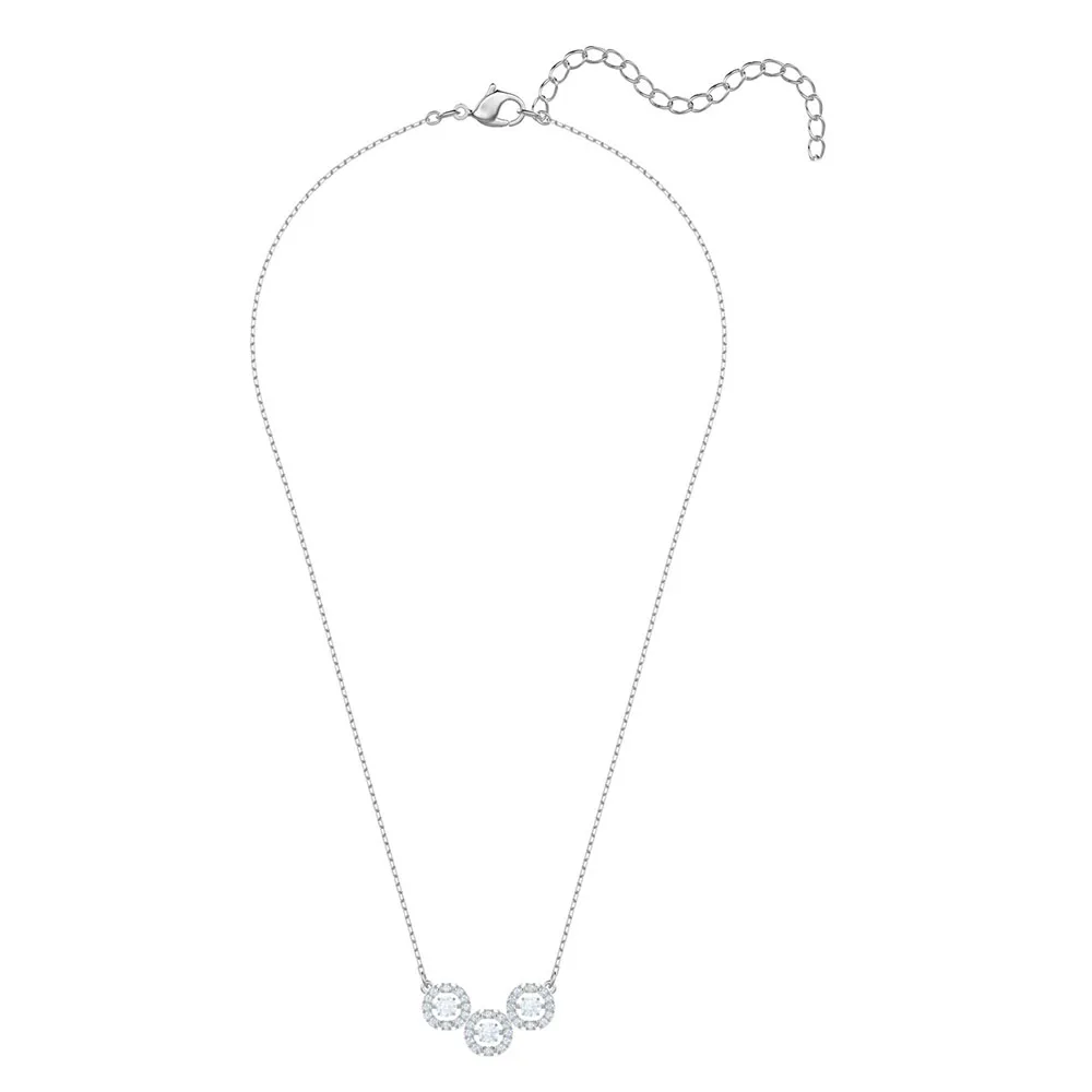 SWA Fashion New SPARKLING DANCE TRILOGY Necklace White Gold Romantic Joker Leap Round Ornamental Crystal Female Necklace
