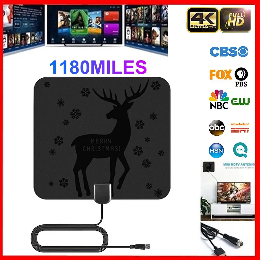 1180 Miles 4K ТВ антенна Freeview 25DB цифровая HD с усилителем сигнала радиус Surf Fox DVB T2