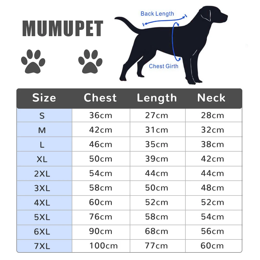 MUMUPET, одежда для собак, чихуахуа, одежда для лабрадоров для больших собак, водонепроницаемый жилет для больших собак, куртка, теплое пальто для собак, одежда для S-7XL