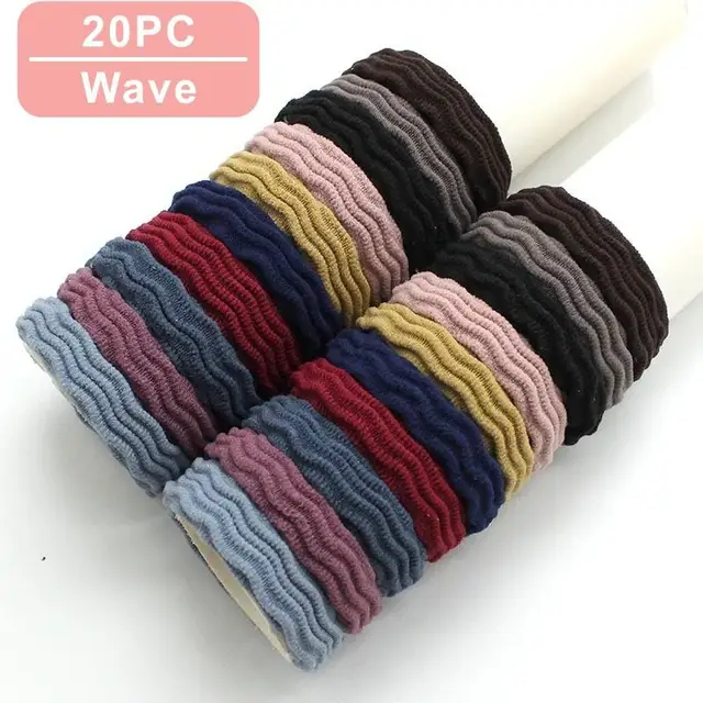10PCS/Set Fashion Korean Elastic Hair Bands For Women's High Elastic Hair Circle Hair Rope Hair Accessories Headwear Headdress A6x2-Wave