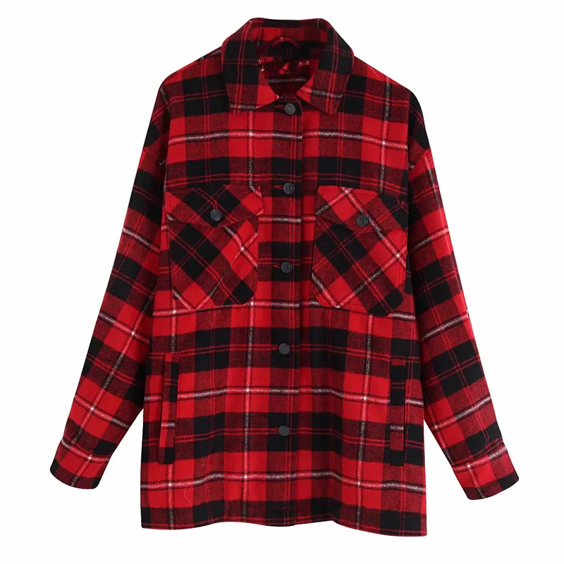 red plaid Увядшие зимняя куртка женские туфли в английском стиле; в винтажном стиле; Клетчатые Фланелевые негабаритных casaco feminino jaqueta feminina Женская plua Размер Топы - Цвет: red plaid