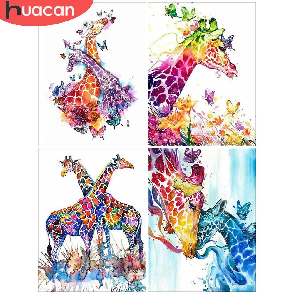 

HUACAN 5D DIY Diamond Painting Giraffe Full Square Drill Rhinestone Handcraft Kit Diamond Embroidery Animal Home Decoration