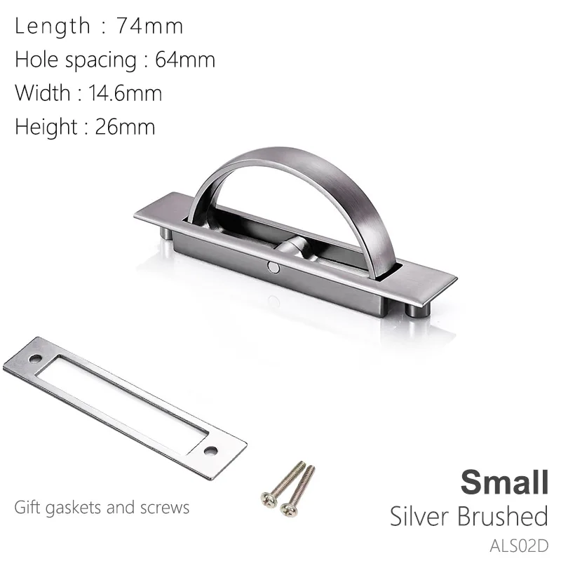 Silver small Татами ручка для внутренней мебели современный скрытый встроенный перевернутый дверной ручки напольный шкаф Скрытая ручка выдвижной ящик - Цвет: Silver small