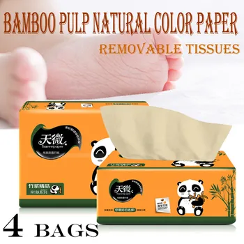 

Home Pumping Paper High quanlity 4 Packs Available For Mother And Babies Bamboo Pulp Clean Household Toilet Paper #3