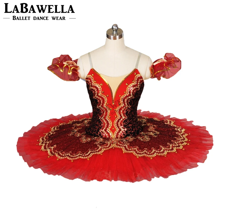 adult performance ballerina ballet costume Don Quixote women girls black red tutu competition classical professional tutuBT8941D