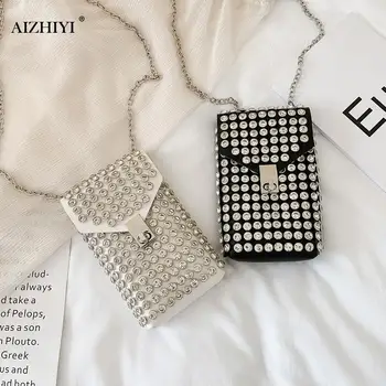 

Rivet Women Waist Pack Black Pouch Punk Belt Bags Fanny Pack Female PU Leather Shoulder Bag Purse Phone Bag Money Pouch