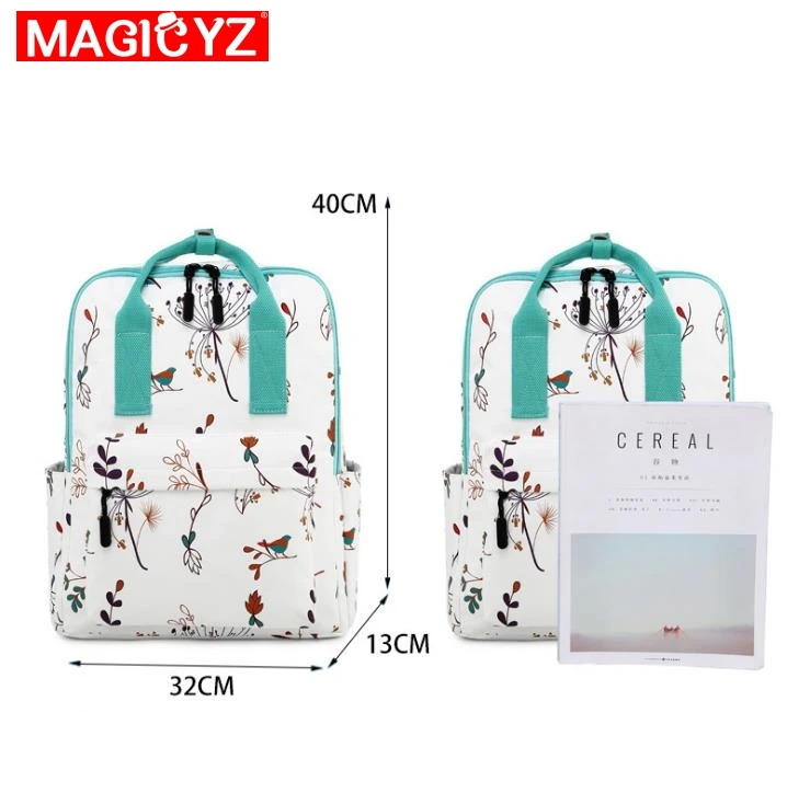 Flower print bag female College wind school students backpack girls Bagpack Mochila Multifunction large capacity Laptop backpack