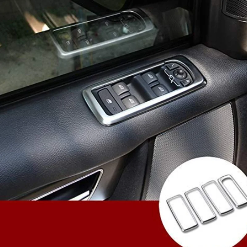 Chrome Car Door Window Switch Lift Button Cover Trim Frame for for Land Rover Discovery 4 LR4 Range Rover Sport L320 Accessories