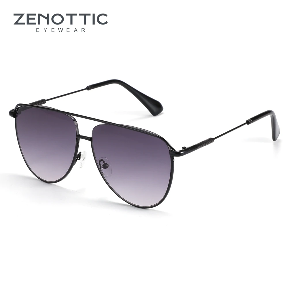 ZENOTTIC для женщин пилот поляризационные UV400 Солнцезащитные очки прогрессивные фиолетовые линзы Винтаж металлическая оправа негабаритных Открытый вождения - Цвет линз: BLACK