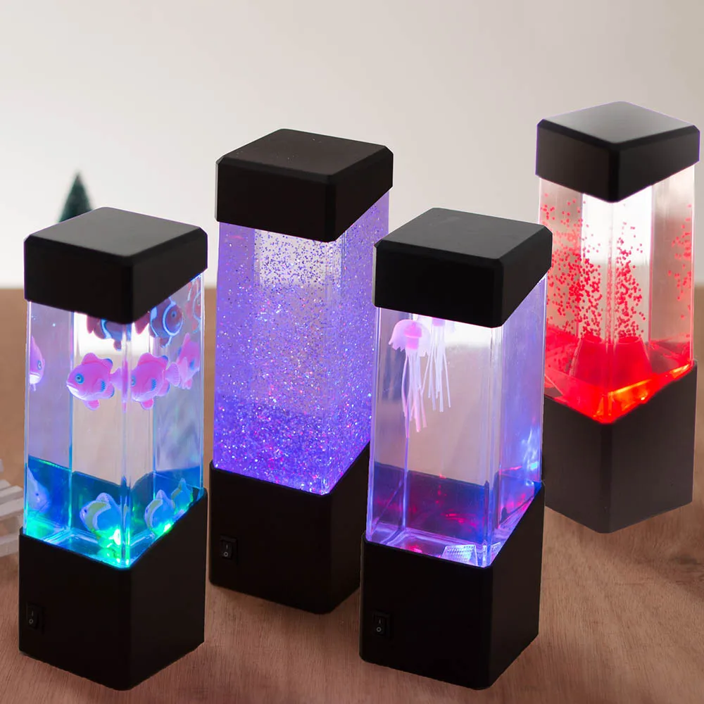 

NEWKBO Jellyfish LED Night Light Electric Magic Animated Jellyfish Color Changing LED Table Lamp Modern Reading Book Table Lamp