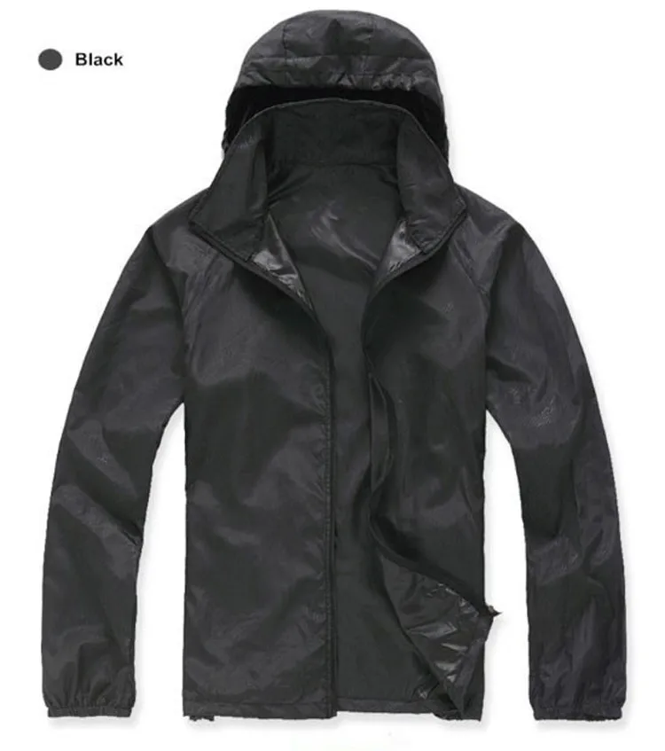 Быстросохнущие походные куртки для мужчин и женщин, новинка, водонепроницаемые солнцезащитные спортивные куртки для мужчин и женщин - Цвет: Черный