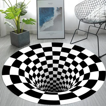 

Junejour | Round Large Visual Illusion 3D Rug Floor Carpet For Living Room Home Amazing Decorative