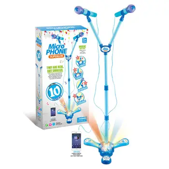

Children Bluetooth Microphone Karaoke Singing Adjustable Holder With Flashing Stage Lighting Connect Phone Children Xmas Gift U3