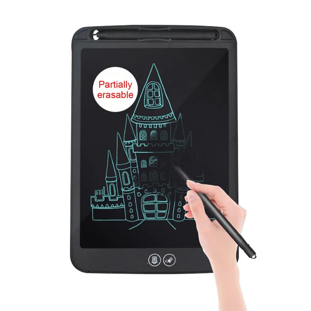 8,5 дюймов ЖК-планшет для рисования цифровые графические планшеты электронный блокнот для рукописного ввода частично стираемая чертежная доска - Цвет: black