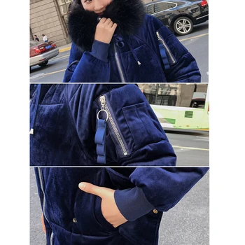 

Nicesnowl Solil Fur Thicken Long Down Coats Women Casual Long Sleeve Warm Cotton Coats new design Female new women down coat
