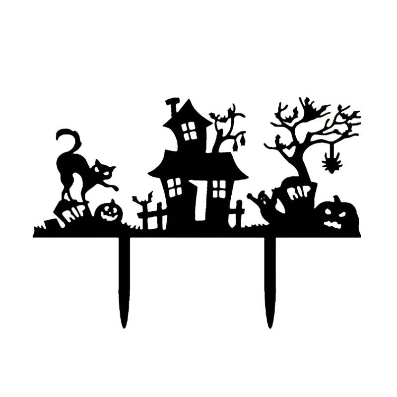 HAW0458 Акриловая открытка на Хэллоуин новинка золотой черный Кот буквы кекс Festival праздничный торт на праздник - Цвет: HAW0458