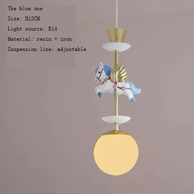 Детская комната droplight девочка принцесса спальня лампа мультфильм мальчик девочка нордическая креативная лампа Летающая лошадь лампа для комнаты малыша - Цвет корпуса: Golden single head