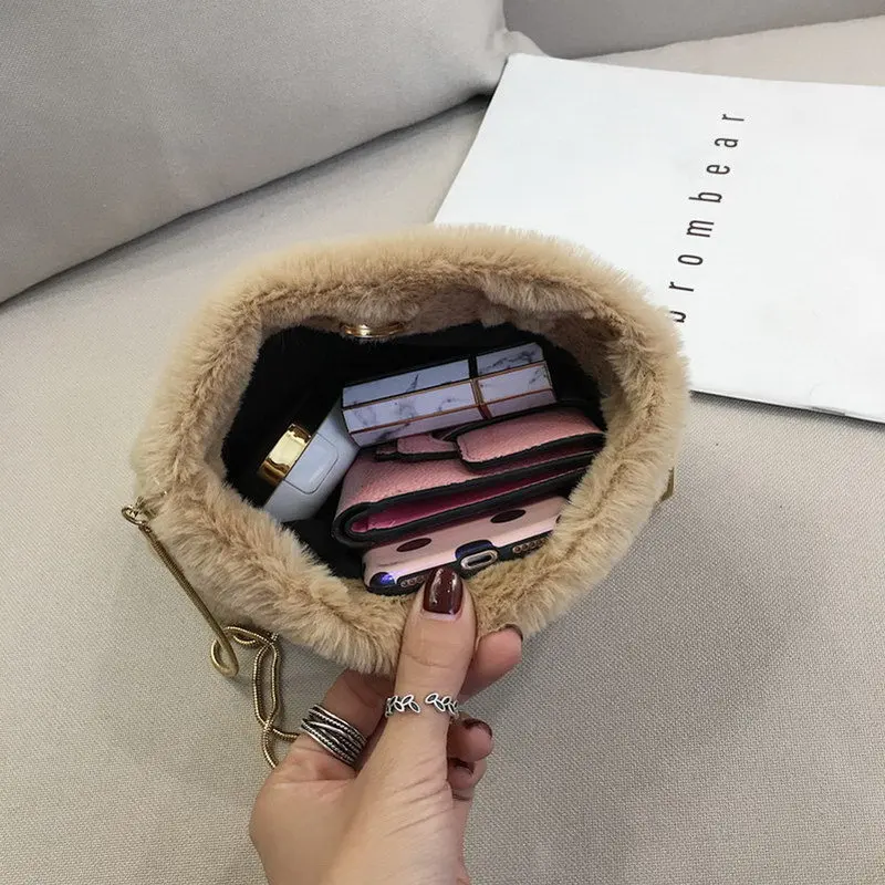

2018 Autumn And Winter New Style Fashion Furry Square Sling Bag Simple Versatile Fashion Shoulder Oblique WOMEN'S Bag