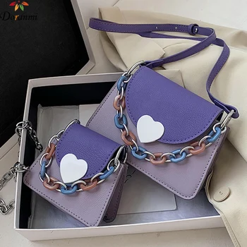 

DORANMI Big Chain Flap Women's Bags 2020 Metal Heart Buckle Shoulder Bag Female Crossbody Bags Small Messenger Bolsos Mujer G730