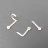 5 Pieces 20G L Shape Twist Clear YellowInvisible Nose Ring Stud Bioflex Hook Tragus Retainer Ball hide Flexible Piercing Jewelry ► Photo 1/6