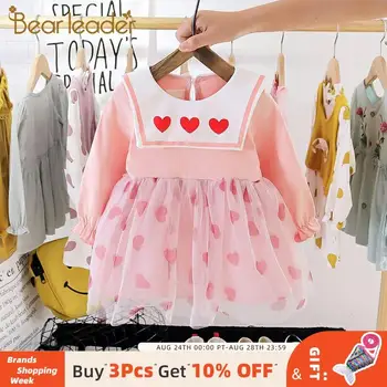 

Bear Leader Newborn Princess Heart Print Dresses 2020 New Fashion Sweet Mesh Girls Costumes Toddler Kids Outfit Cute Vestidos